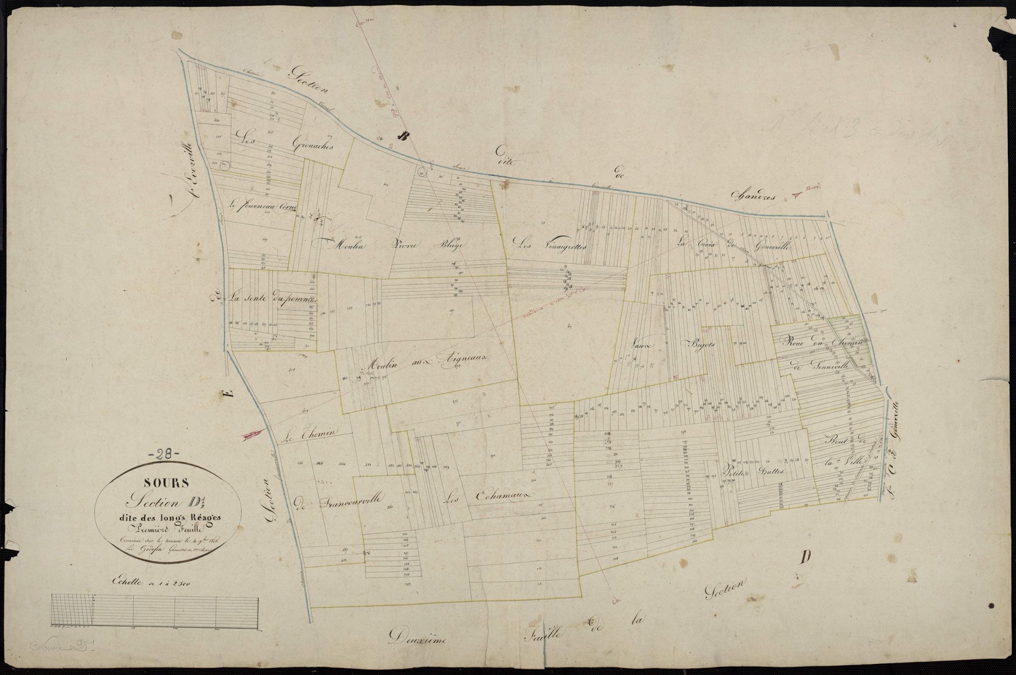 Section D, les Longs Réages, feuille 1.