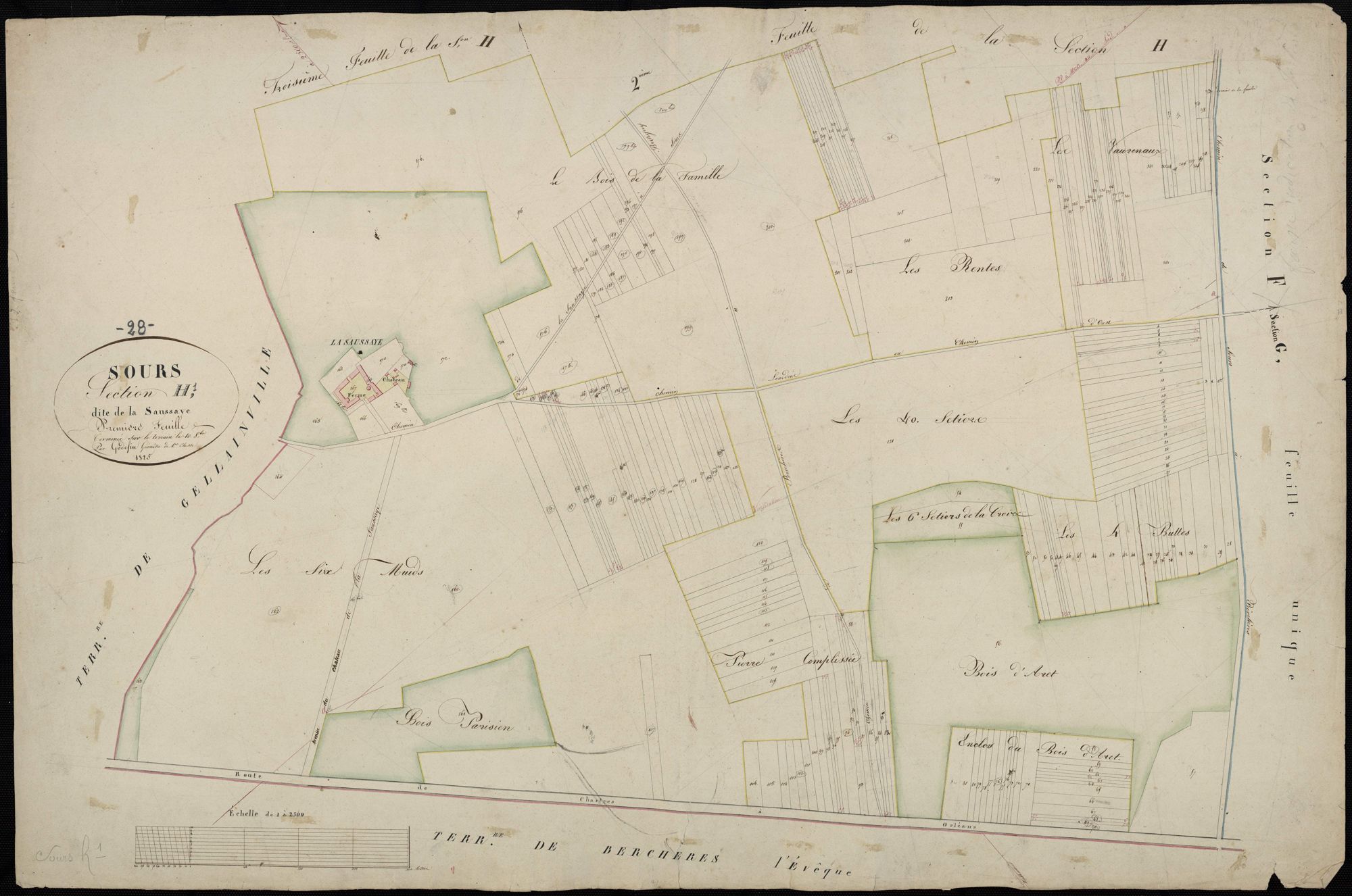 Section H, la Saussaye, feuille 1.