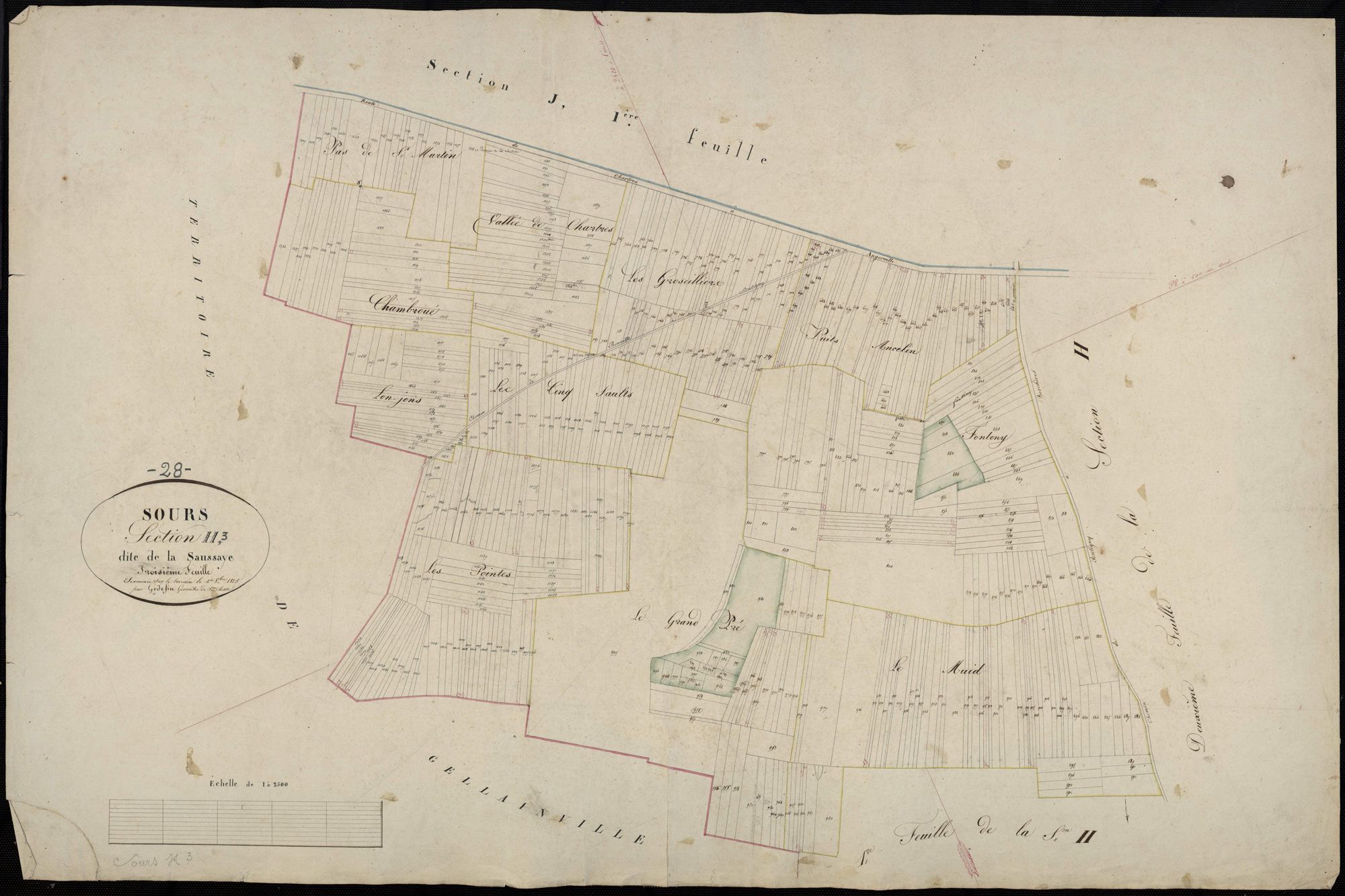 Section H, la Saussaye, feuille 3.