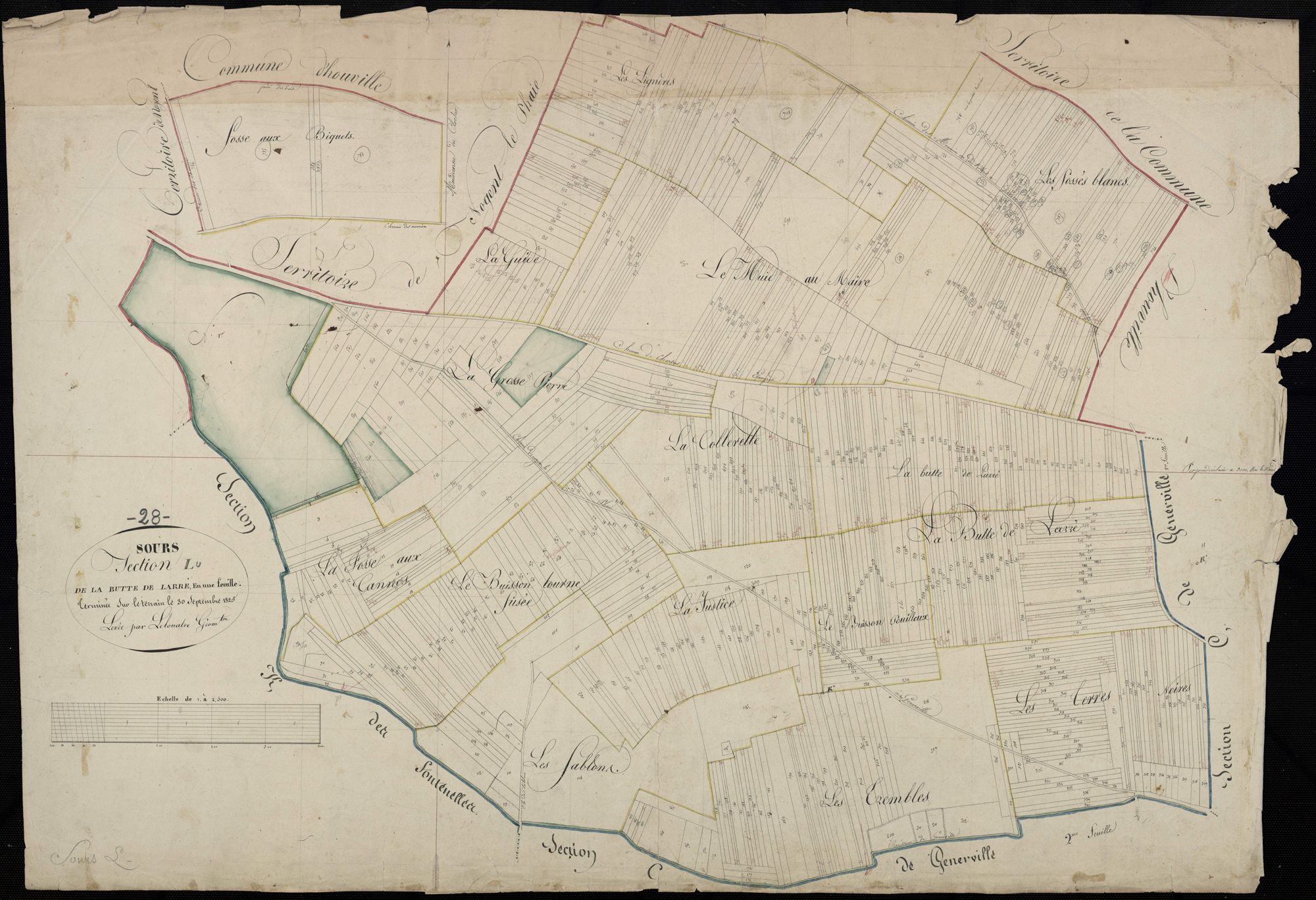 Section L, la Butte de Larré, en une feuille / Terminé sur le terrain par Monsieur Lelouatre, Géomètre.