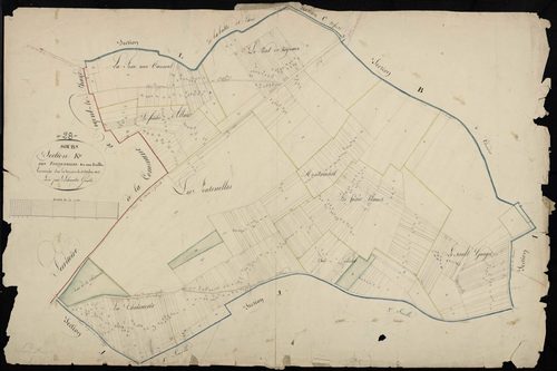 Section K, les Fontenelles, en une feuille / Terminée sur le terrain par Monsieur Lelouatre, Géomètre.