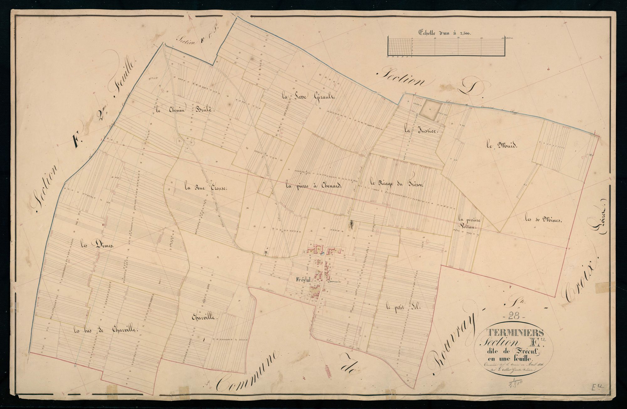 Section E, Frécul, en une feuille.