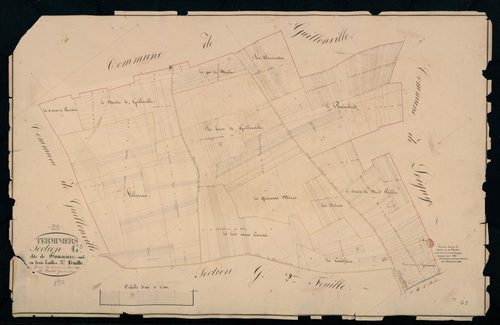 Section G, Gommiers-Sud, feuille 3 / Terminée sur le terrain par Monsieur Le Tellier, Géomètre secondaire.