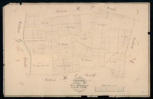 Section H, Gommiers-Nord, feuille 2 / Terminée sur le terrain par Monsieur Le Tellier, Géomètre secondaire.