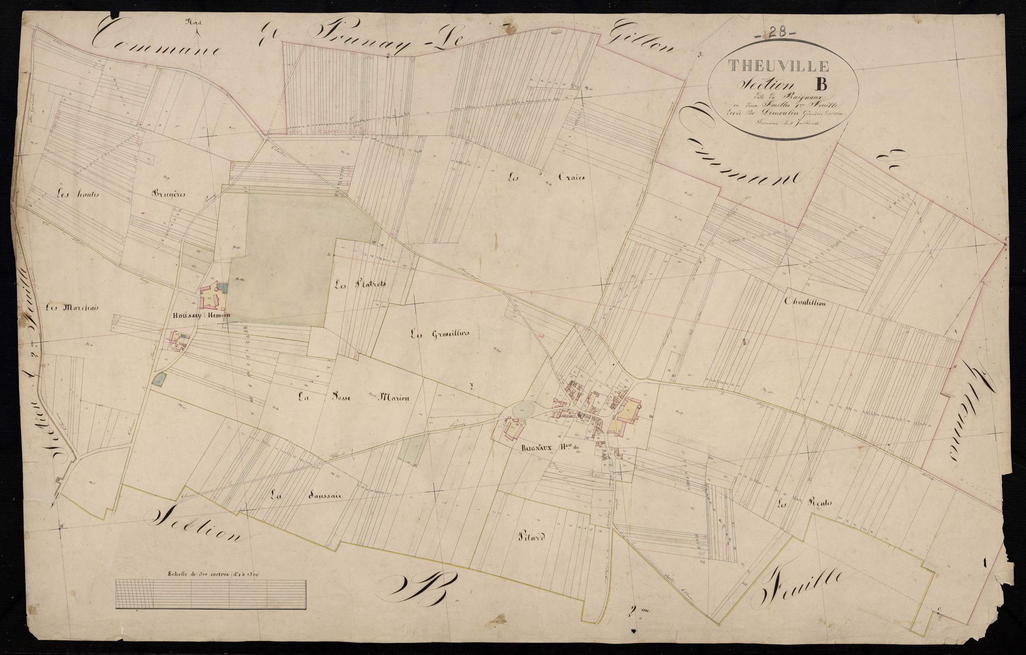Section B, Baignaux, feuille 1.