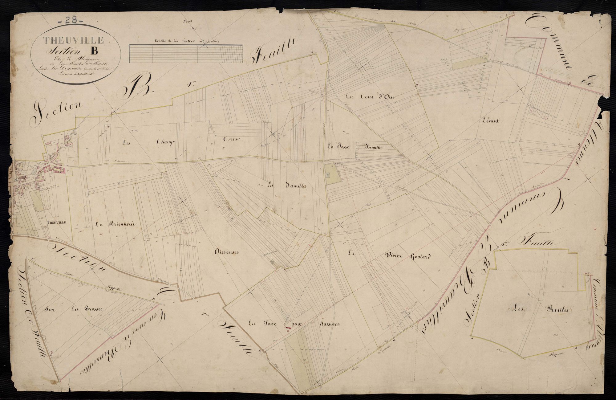 Section B, Baignaux, feuille 2.