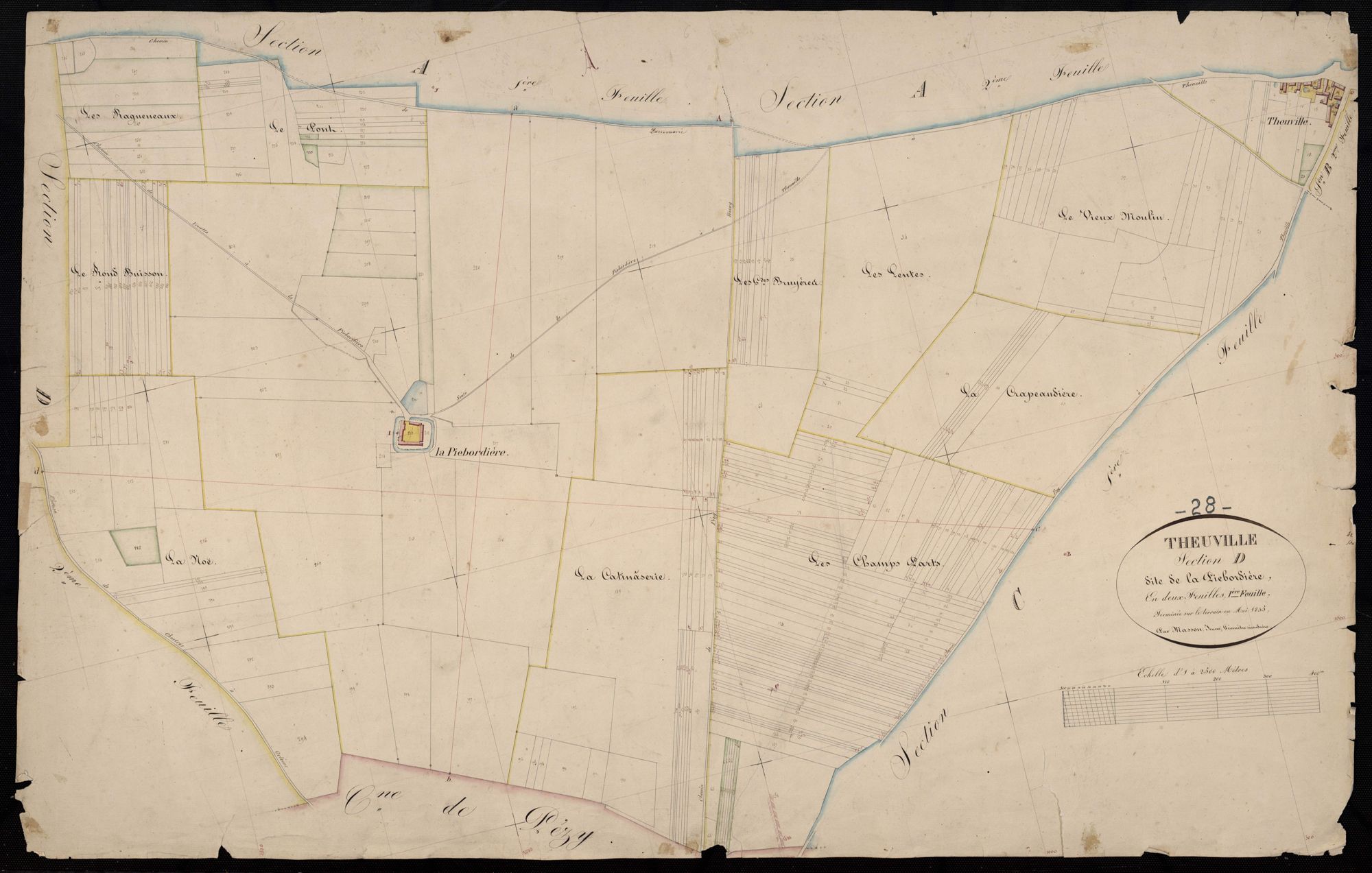 Section D, la Piebordière, feuille 1 / Terminée sur le terrain par Monsieur Masson, Géomètre secondaire.