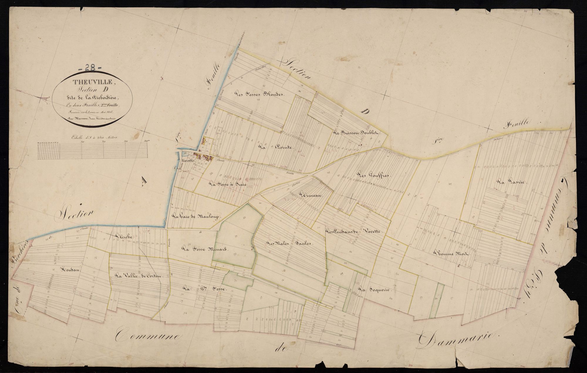 Section D, la Piebordière, feuille 2 / Terminée sur le terrain par Monsieur Masson, Géomètre secondaire.