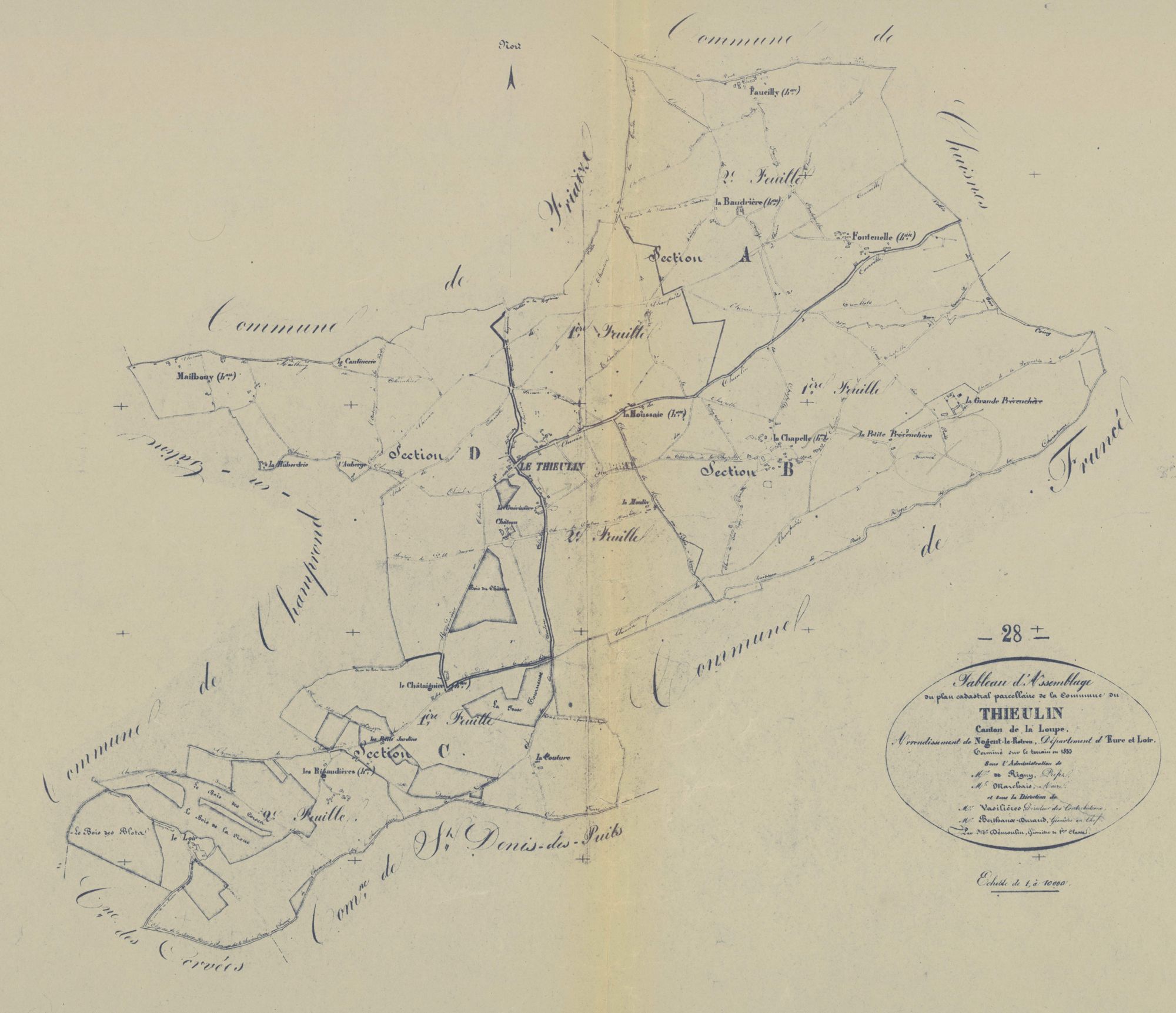 Tableau d'assemblage du plan parcellaire.