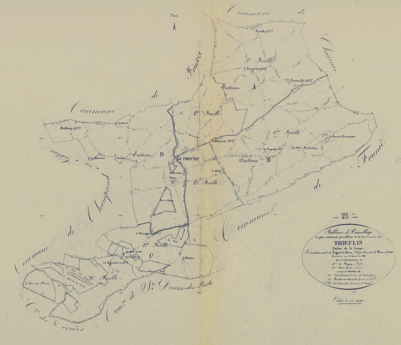 Tableau d'assemblage du plan parcellaire.
