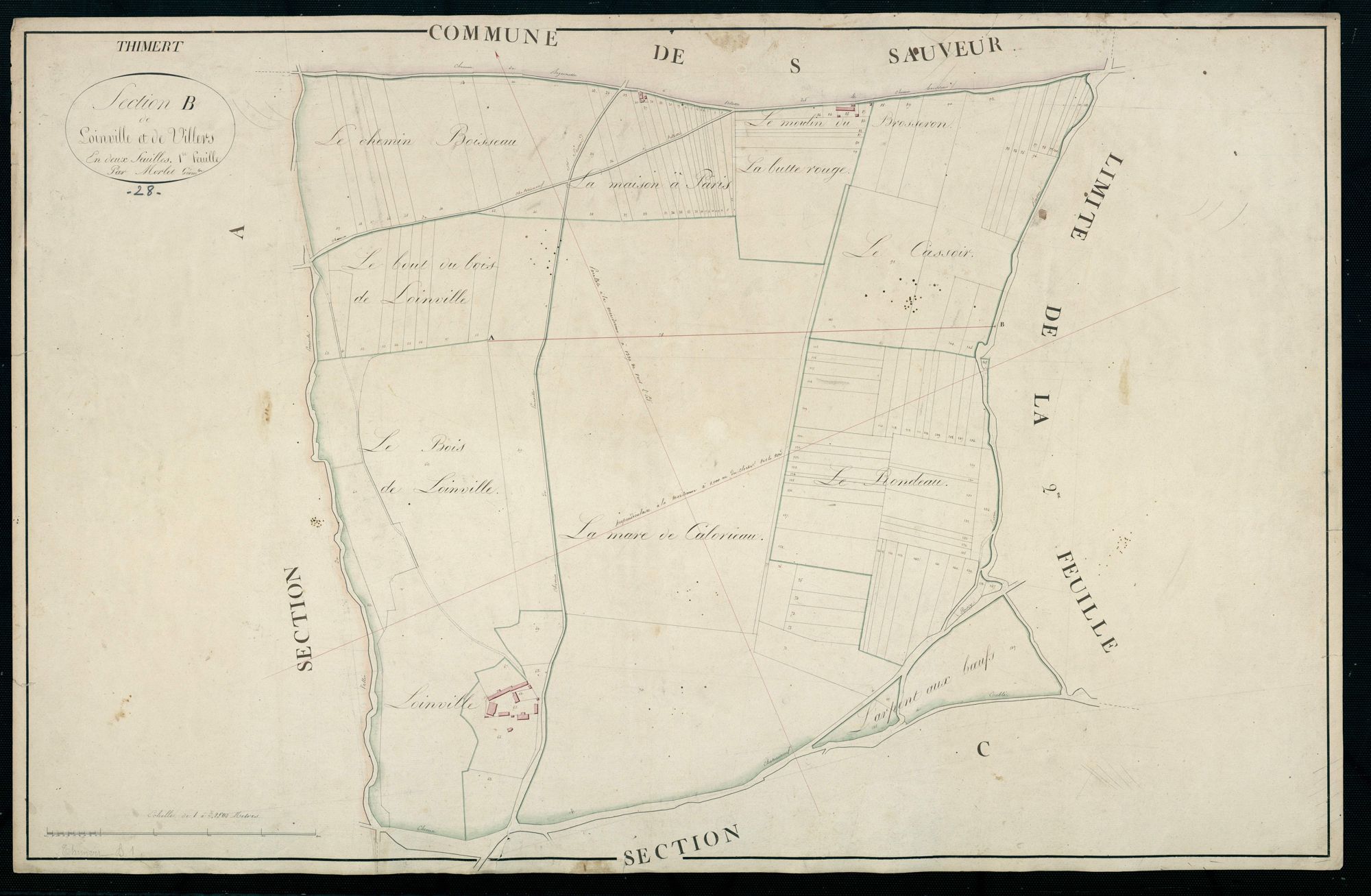 Section B, Loinville et Villers, feuille 1.