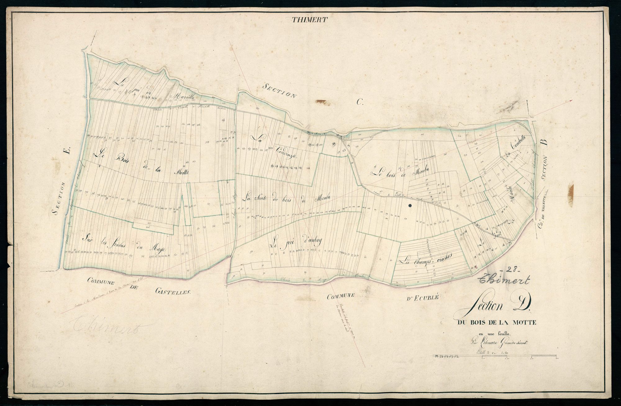 Section D, le Bois de la Motte, en une feuille.