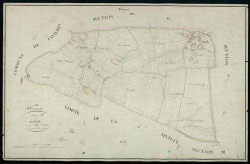 Section F, Hanches, feuille 1 / Terminée sur le terrain par Monsieur Lefevre, Géomètre secondaire.
