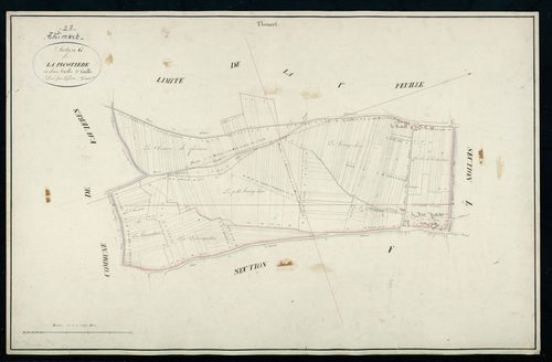 Section G, la Picotière, feuille 2 / Terminée sur le terrain par Monsieur Lefevre, Géomètre secondaire.
