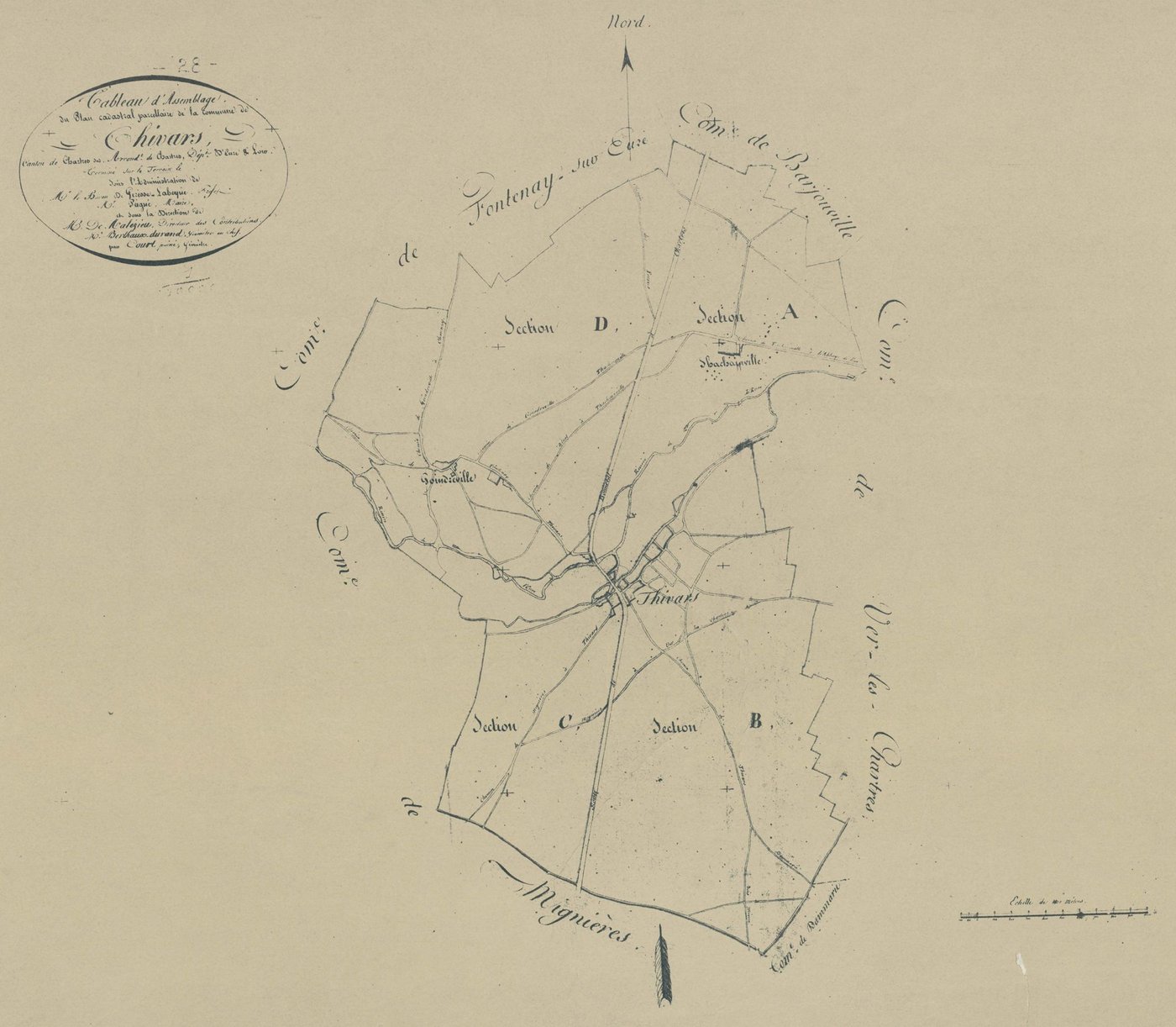 Tableau d'assemblage du plan parcellaire.