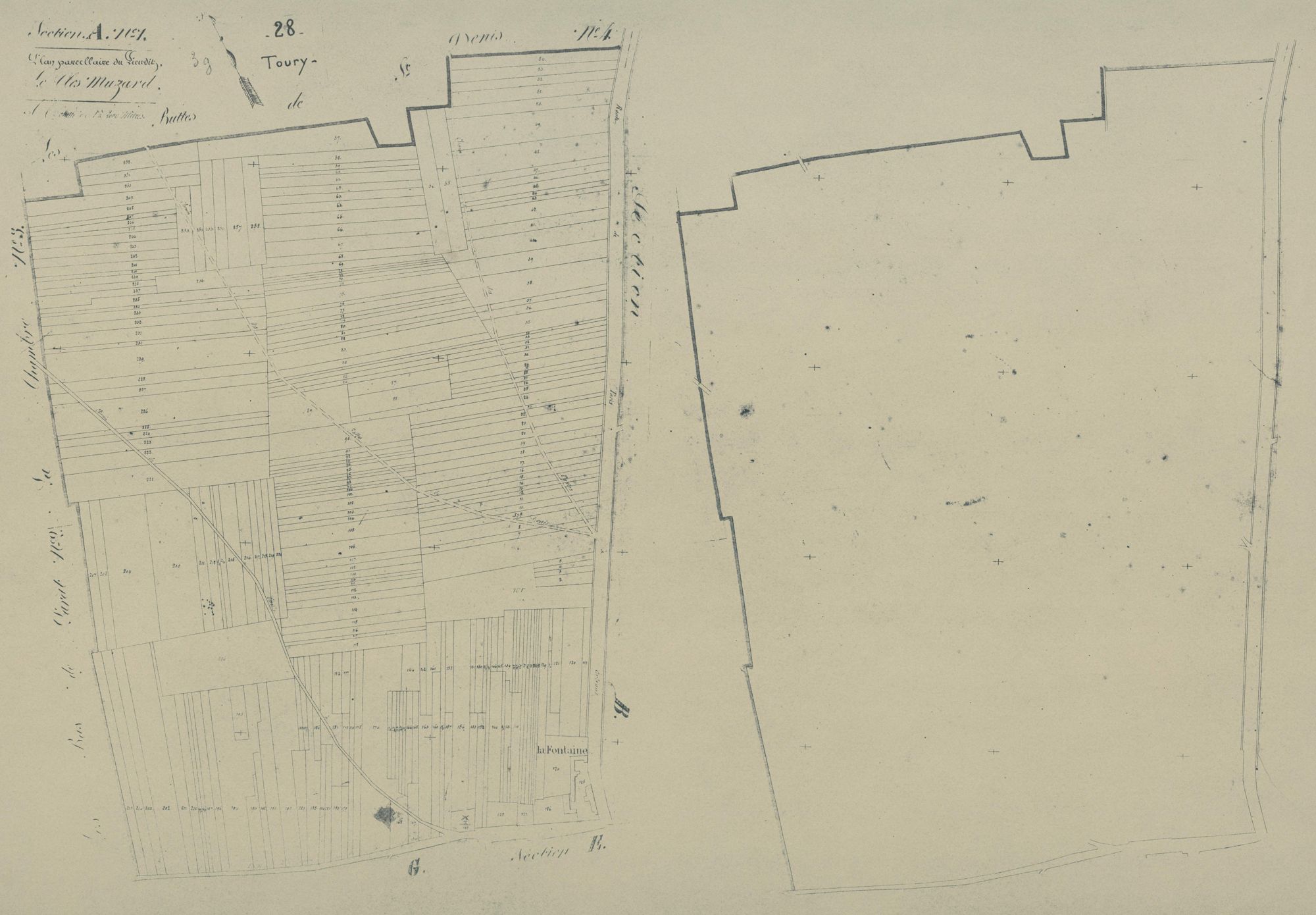 Section A, le Clos Muzard, feuille 1.