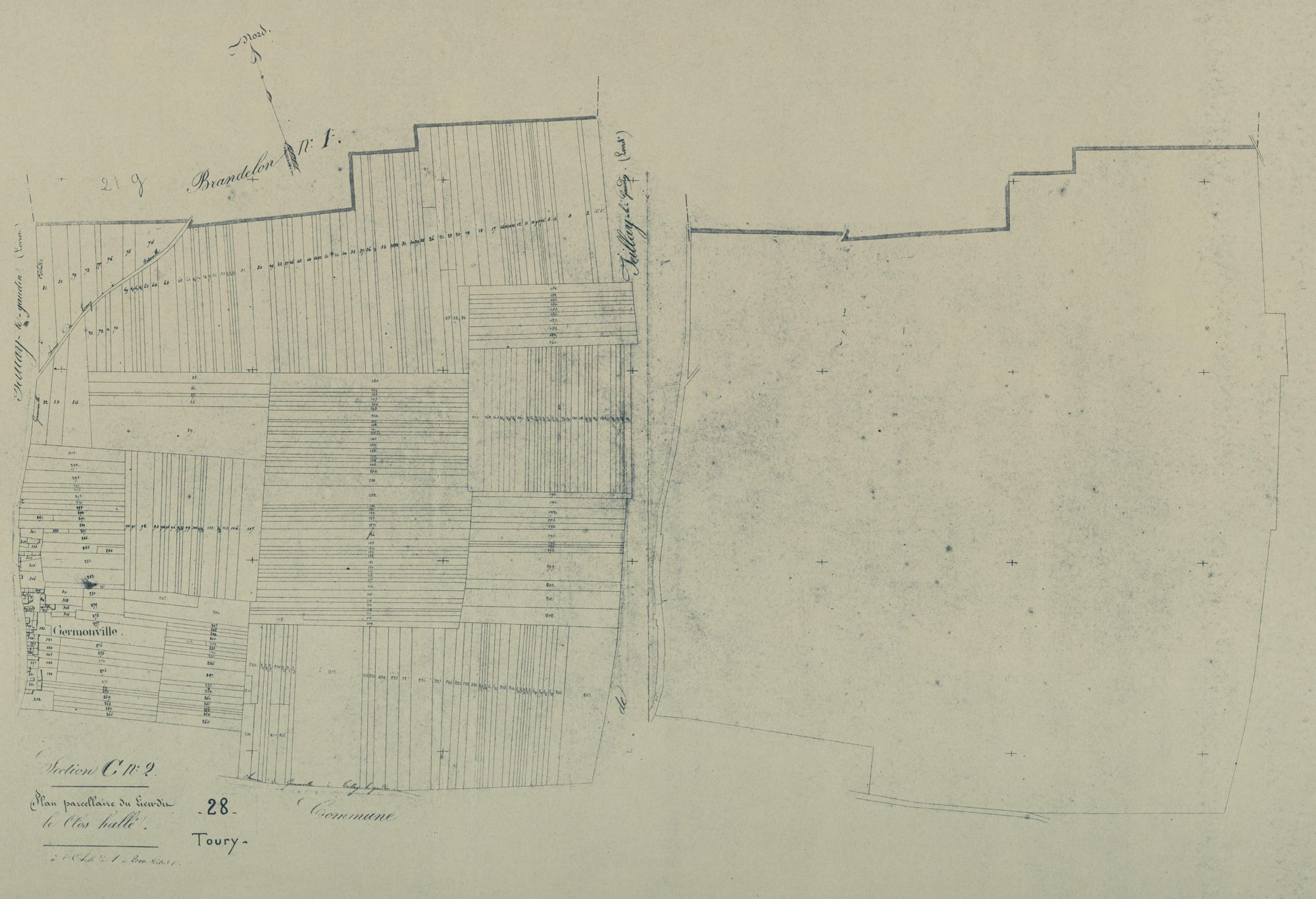 Section C, le Clos Hallé, feuille 2.