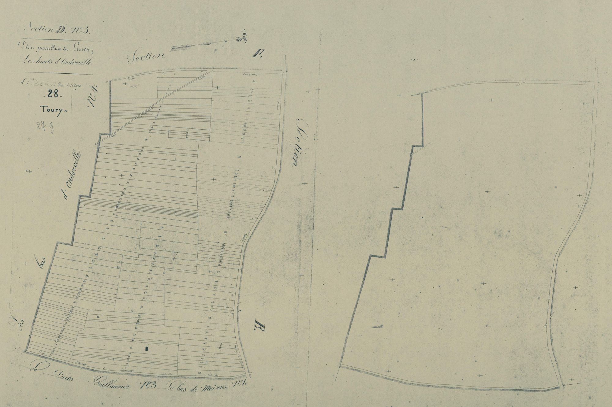 Section D, les Hauts d'Ondreville, feuille 5.