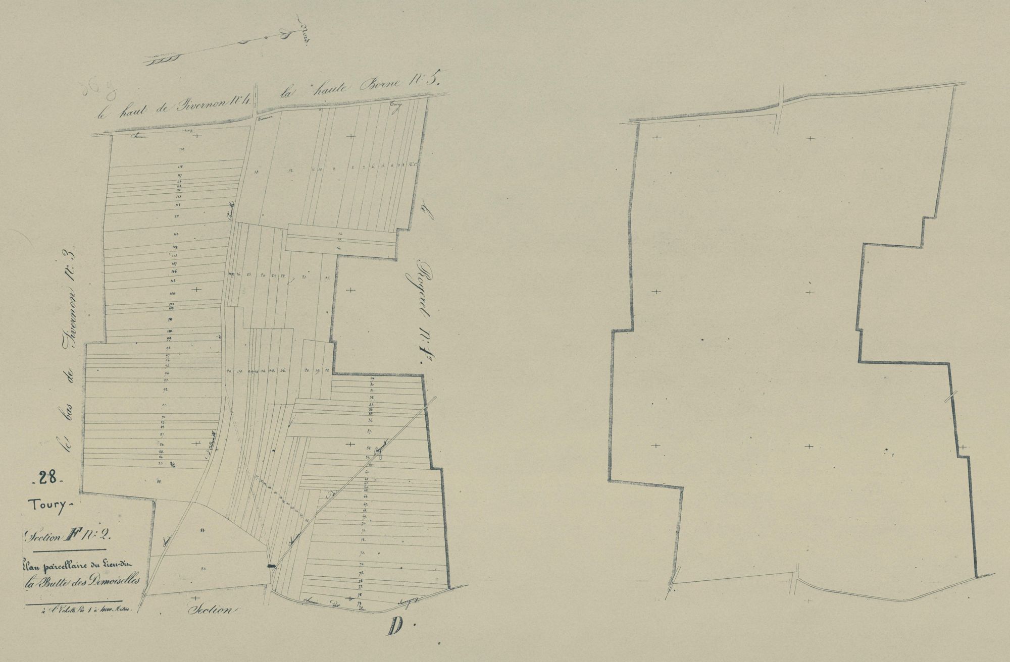 Section F, la Butte des Demoiselle, feuille 2.