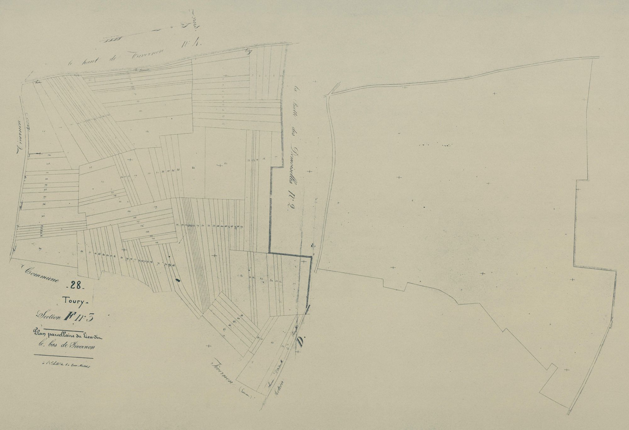 Section F, les Bas de Tivernon, feuille 3.