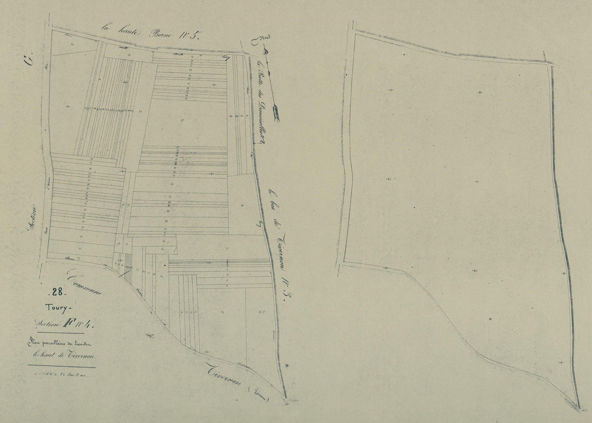 Section F, le Haut de Tivernon, feuille 4.