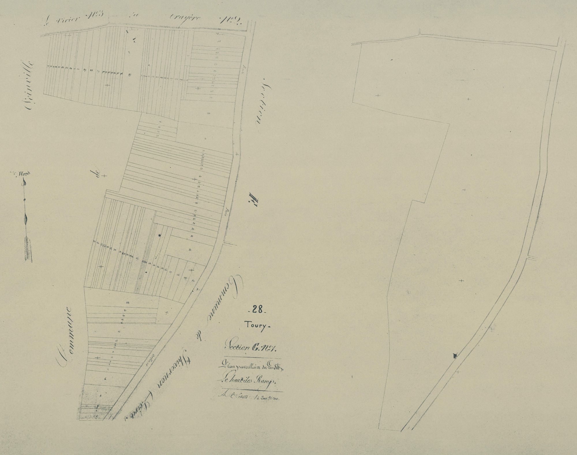 Section G, le Haut des Rangs, feuille 1.