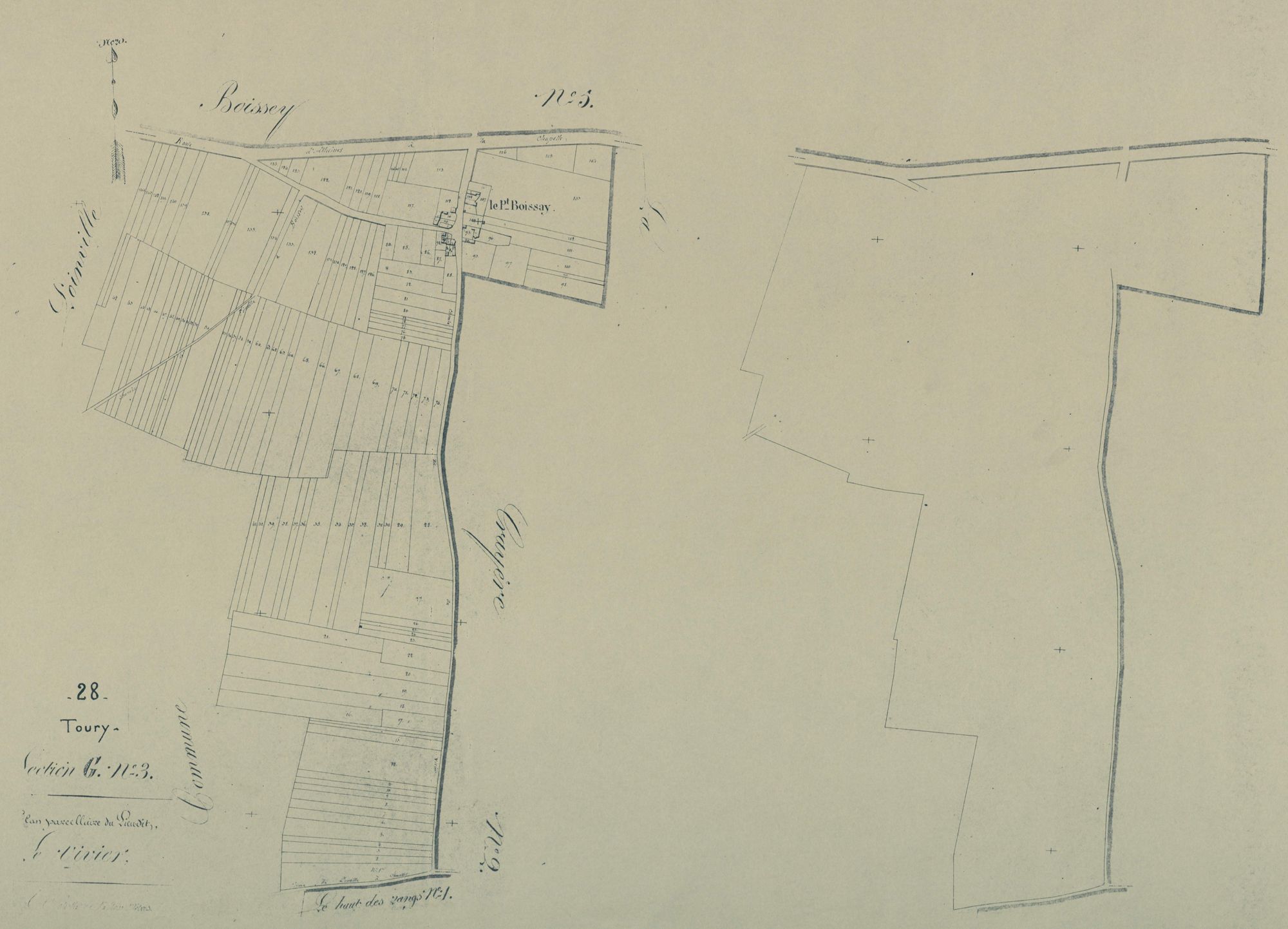 Section G, le Vivier, feuille 3.