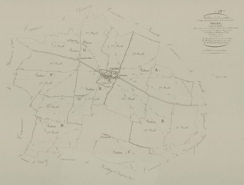 Tableau d'assemblage du plan parcellaire.