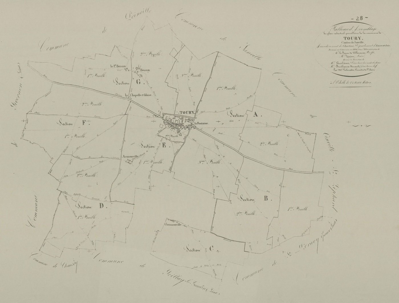 Tableau d'assemblage du plan parcellaire.