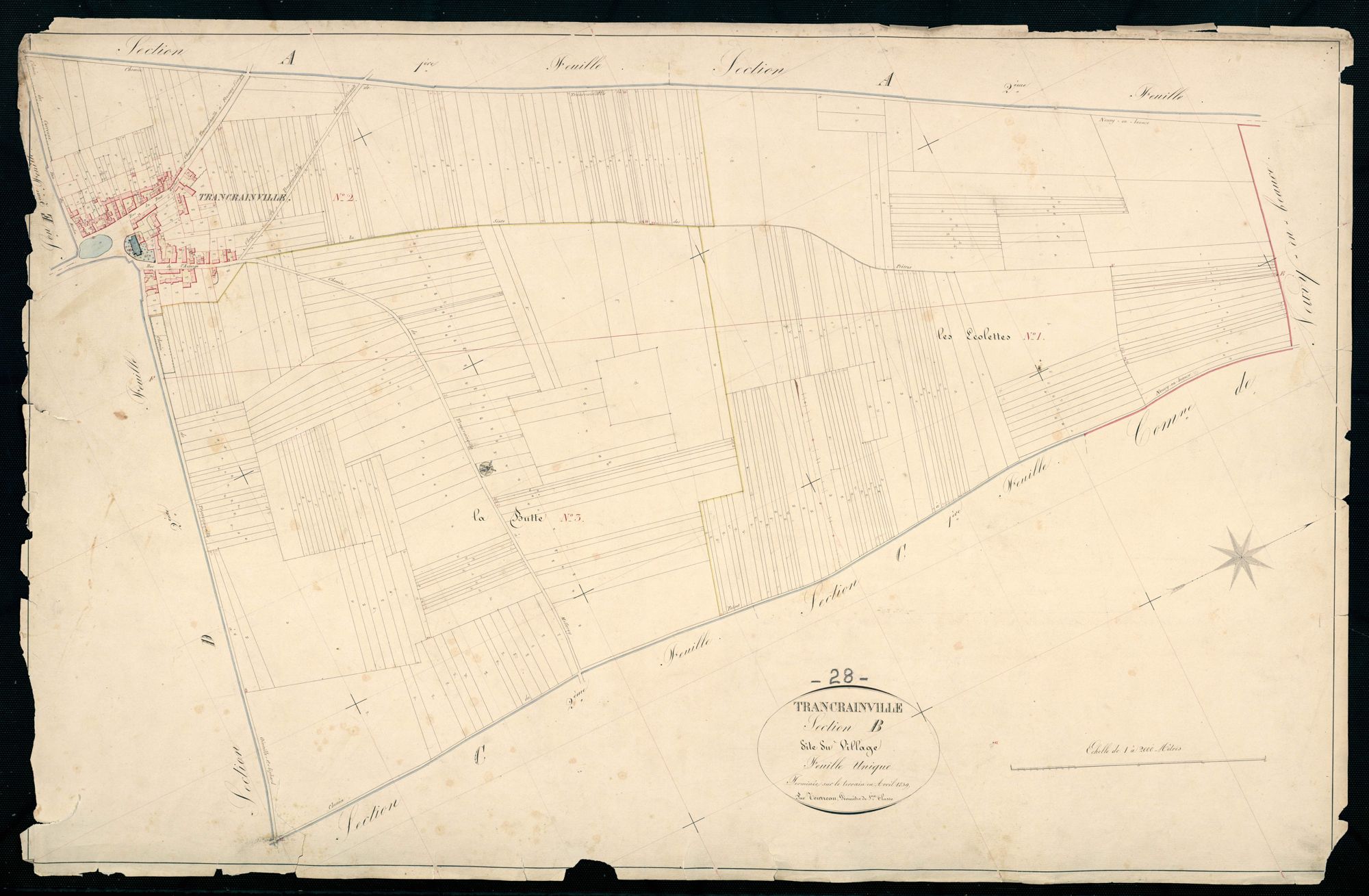 Section B, le Village, en une feuille.