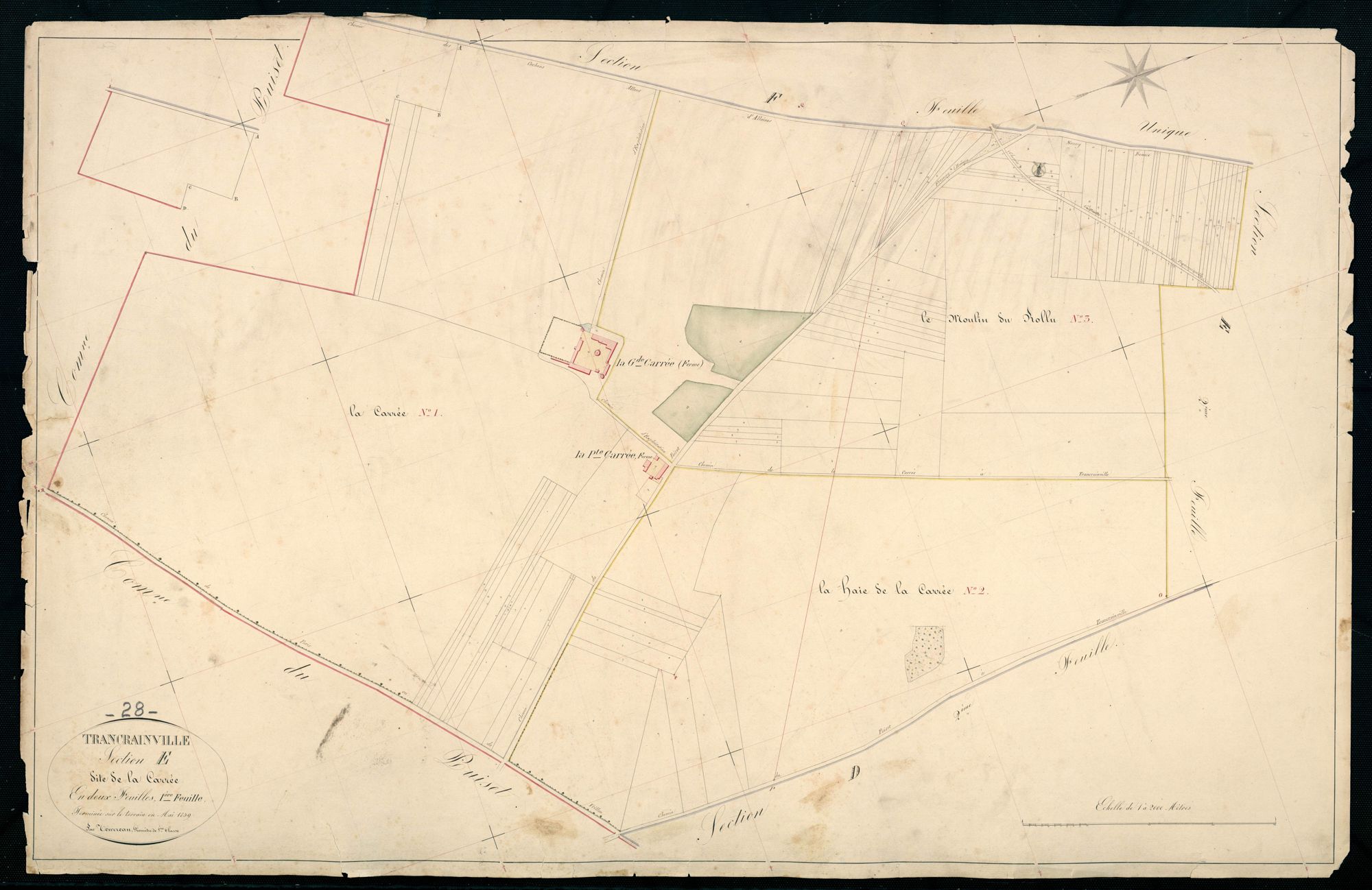 Section E, la Carrée, feuille 1.