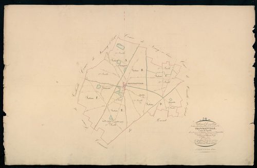 Tableau d'assemblage du plan cadastral parcellaire de la commune de Trancrainville, Canton de Janville, Arrondissement de Chartres / Terminé sur le terrain en 1839 (...) par Monsieur Teurreau, Géomètre de 1ère classe.