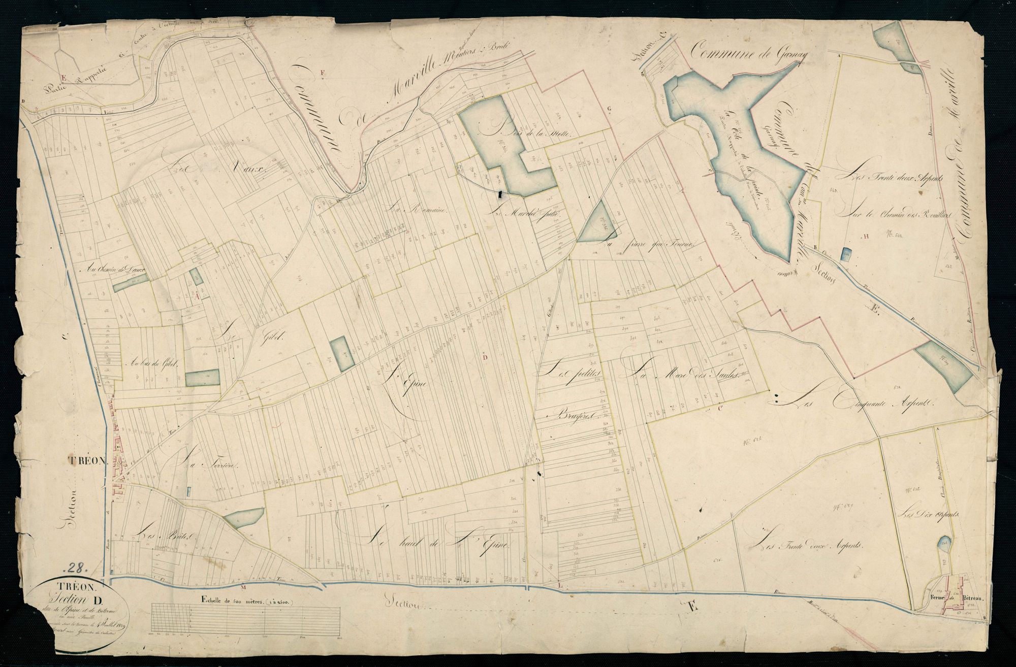 Section D, l'Epine et le Bitreau, en une feuille.