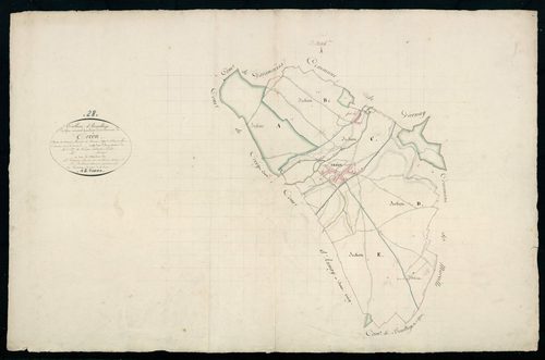 Tableau d'assemblage du plan cadastral parcellaire de la commune de Tréon, Canton de Dreux, Arrondissement de Dreux / Terminé sur le terrain en 1829 (...) par Monsieur Court, Géomètre de 1ère classe.