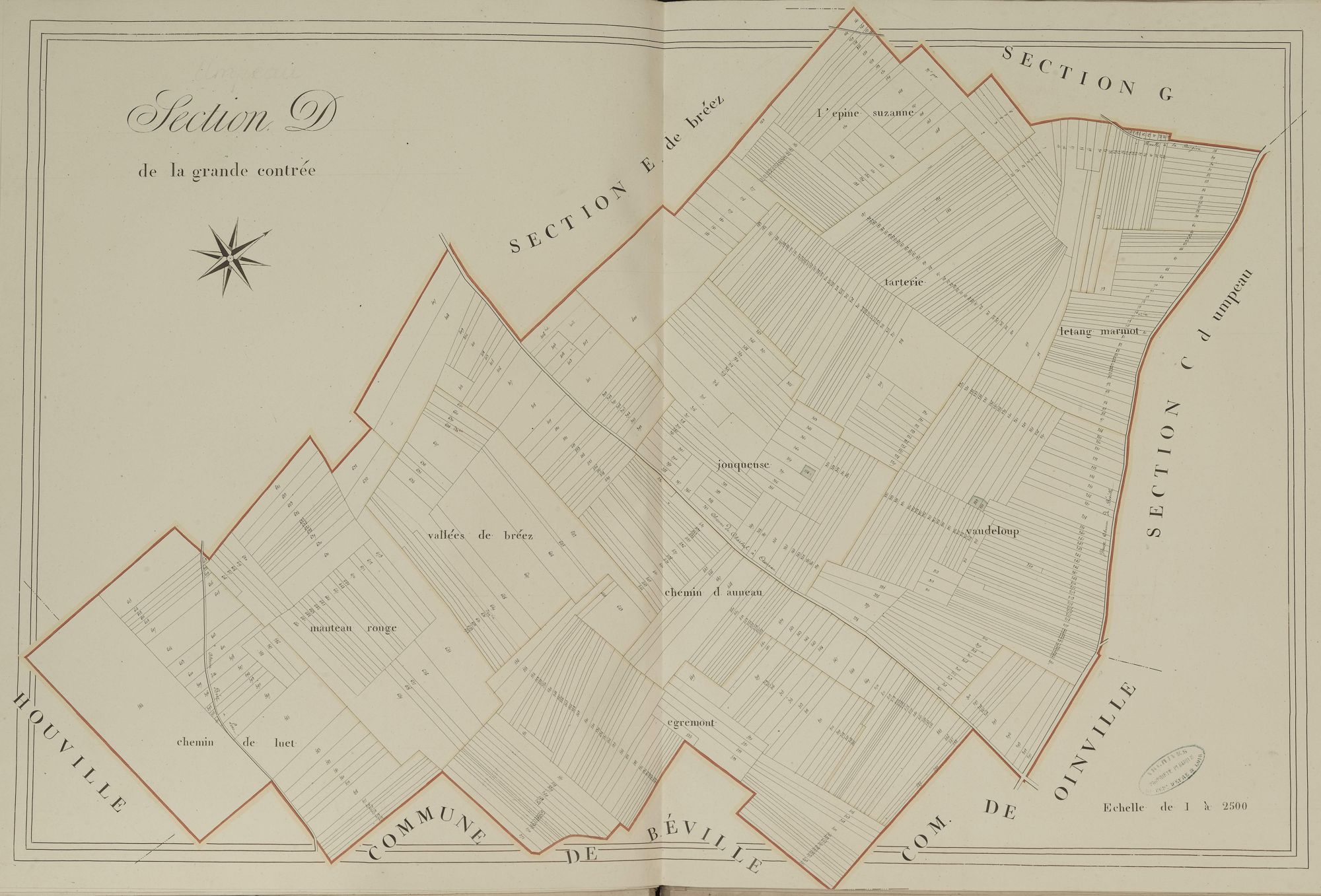 Section D, la Grande Contrée, en une feuille.