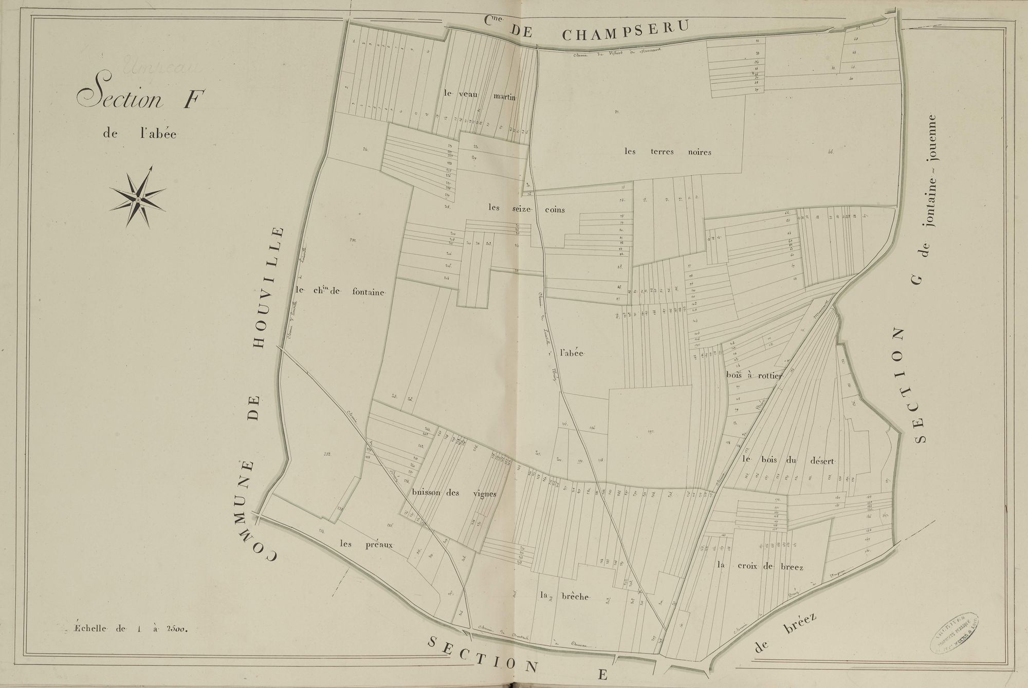 Section F, l'Abée, en une feuille.