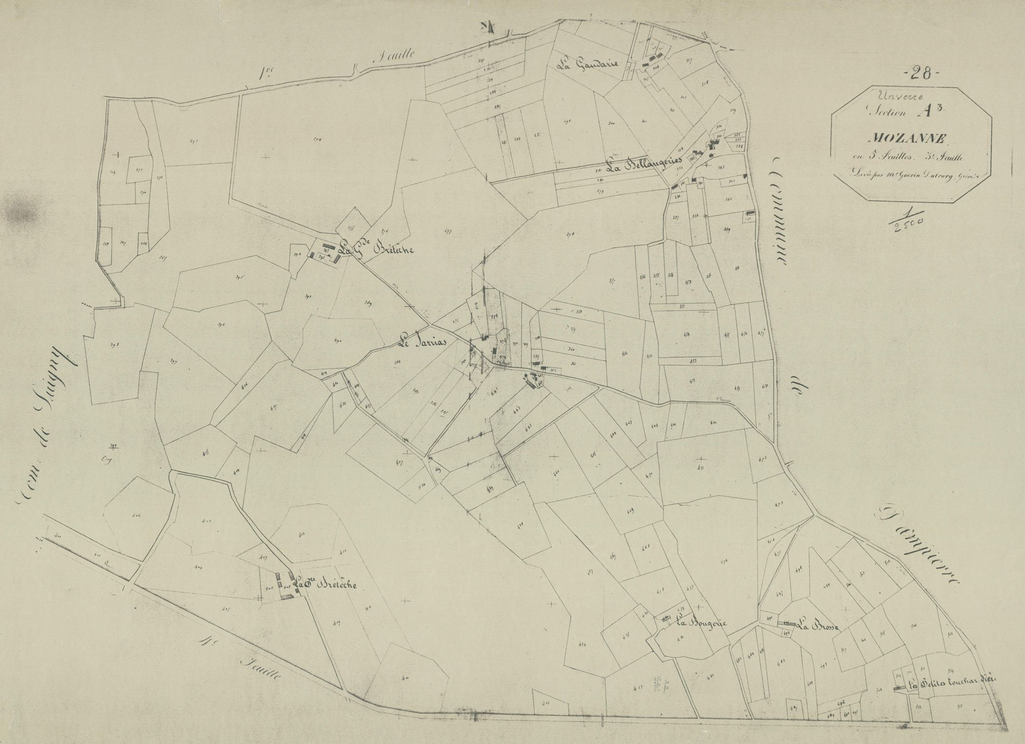 Section A, Mozanne, feuille 3.