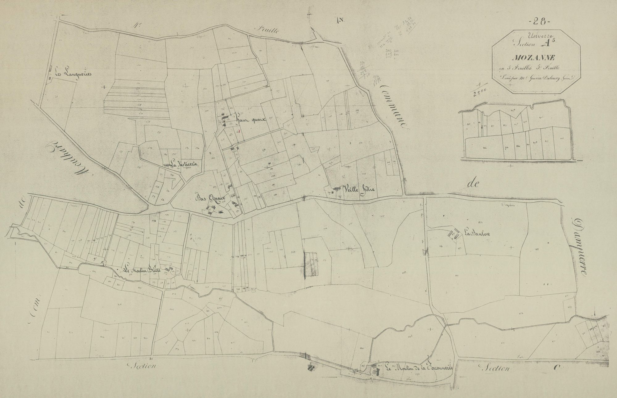 Section A, Mozanne, feuille 5.