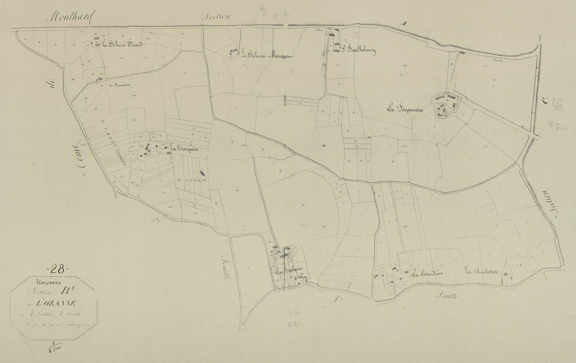 Section B, l'Ozanne, feuille 1.