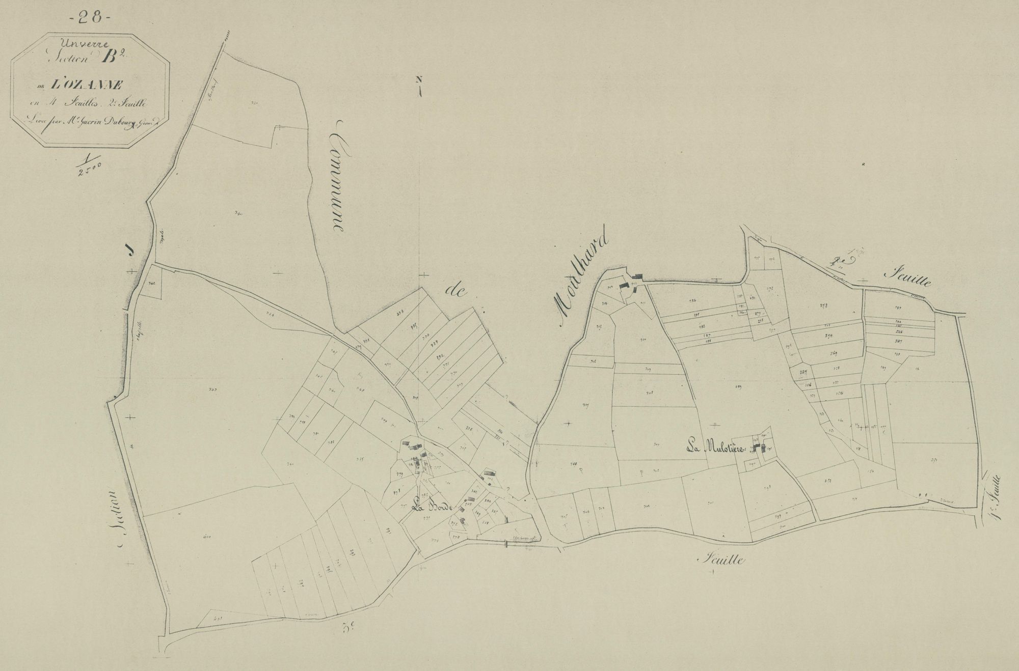 Section B, l'Ozanne, feuille 2.