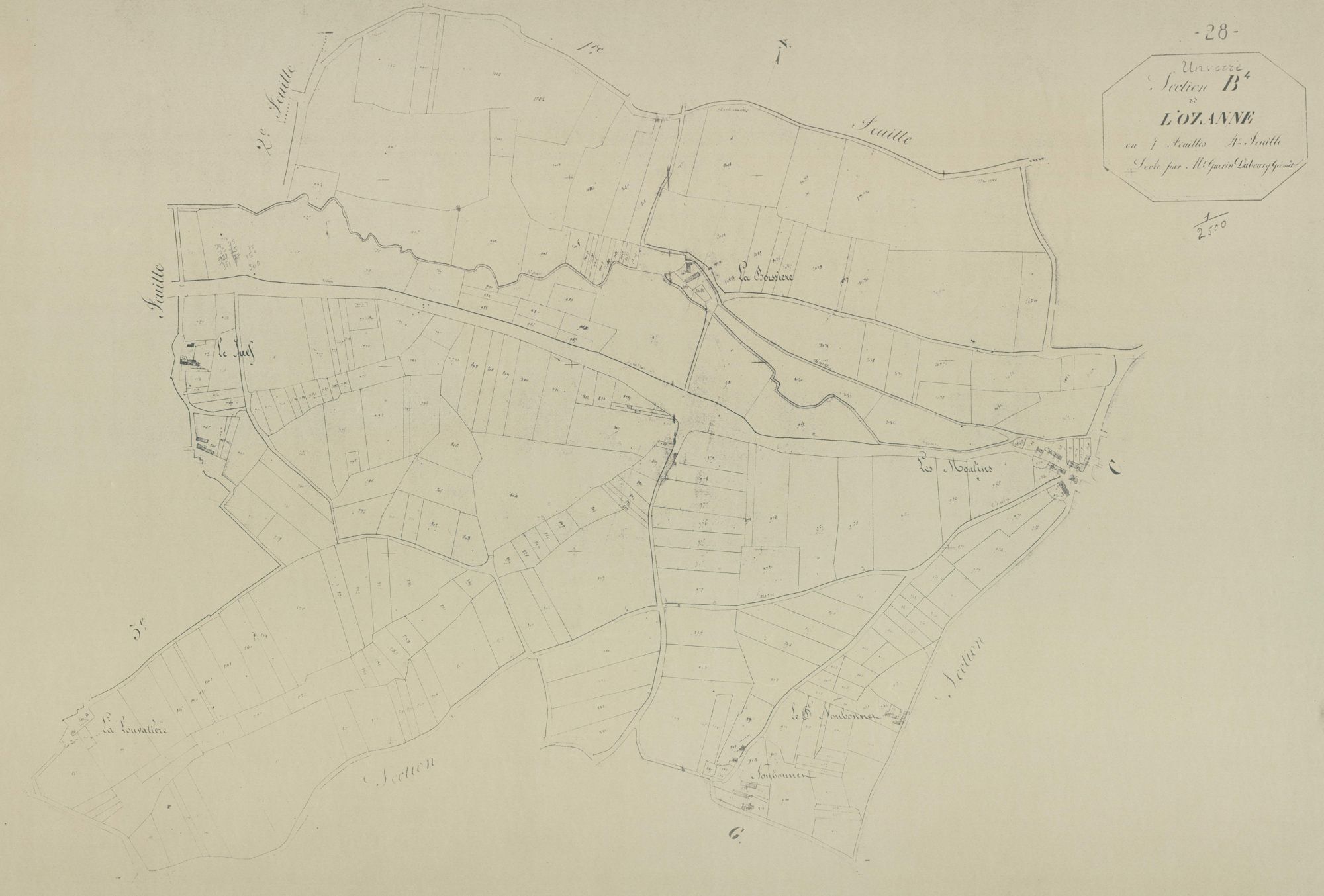 Section B, l'Ozanne, feuille 4.