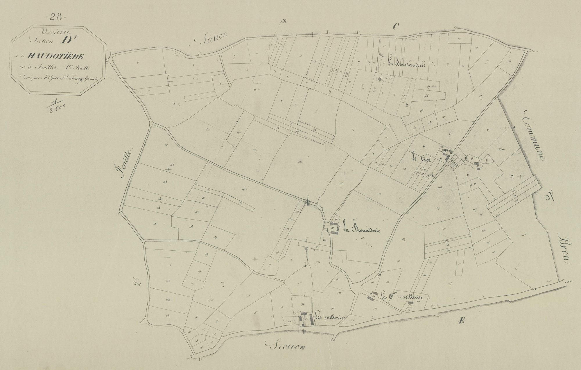 Section D, la Haudotière, feuille 1.