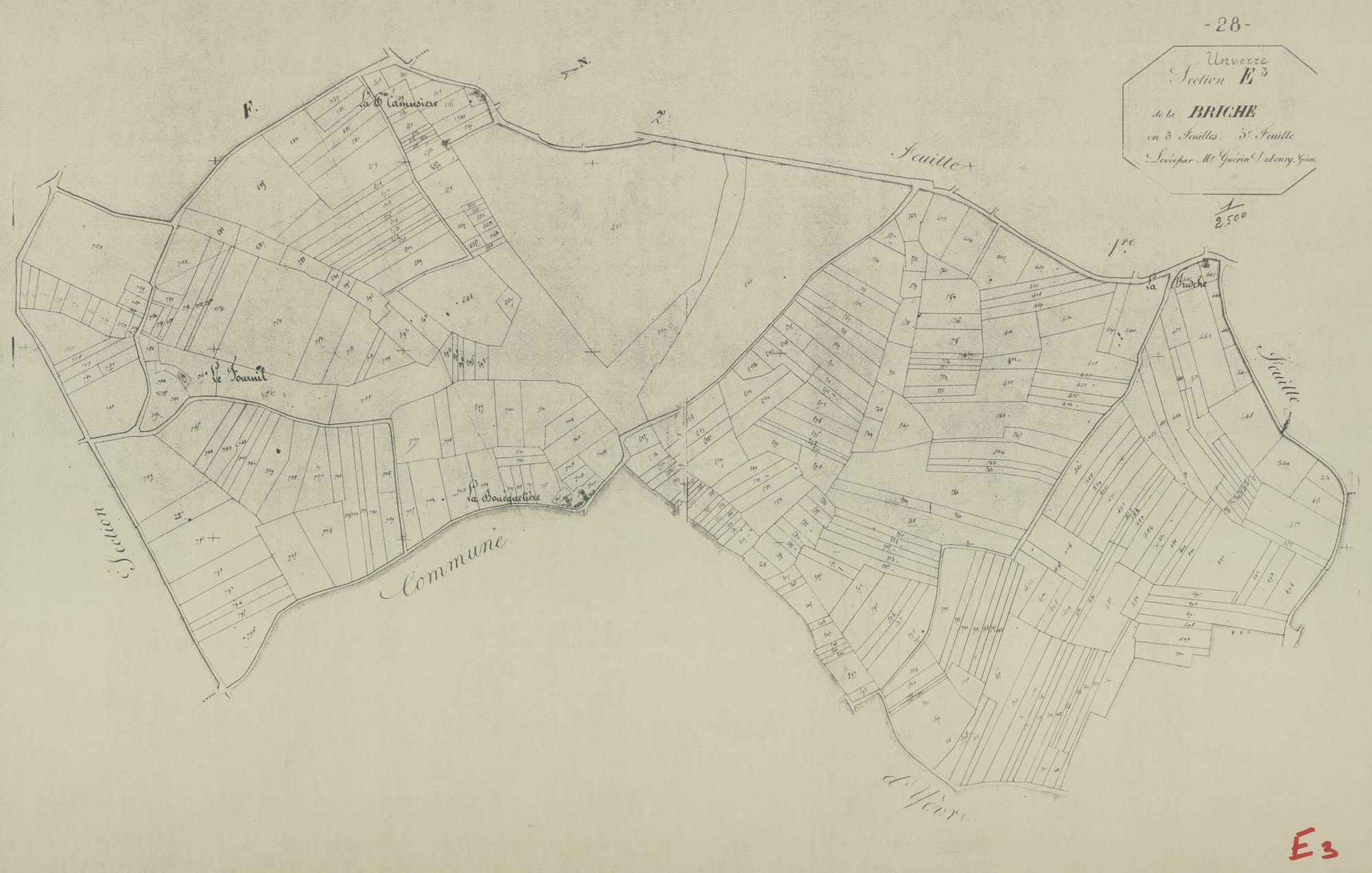 Section E, la Briche, feuille 3.