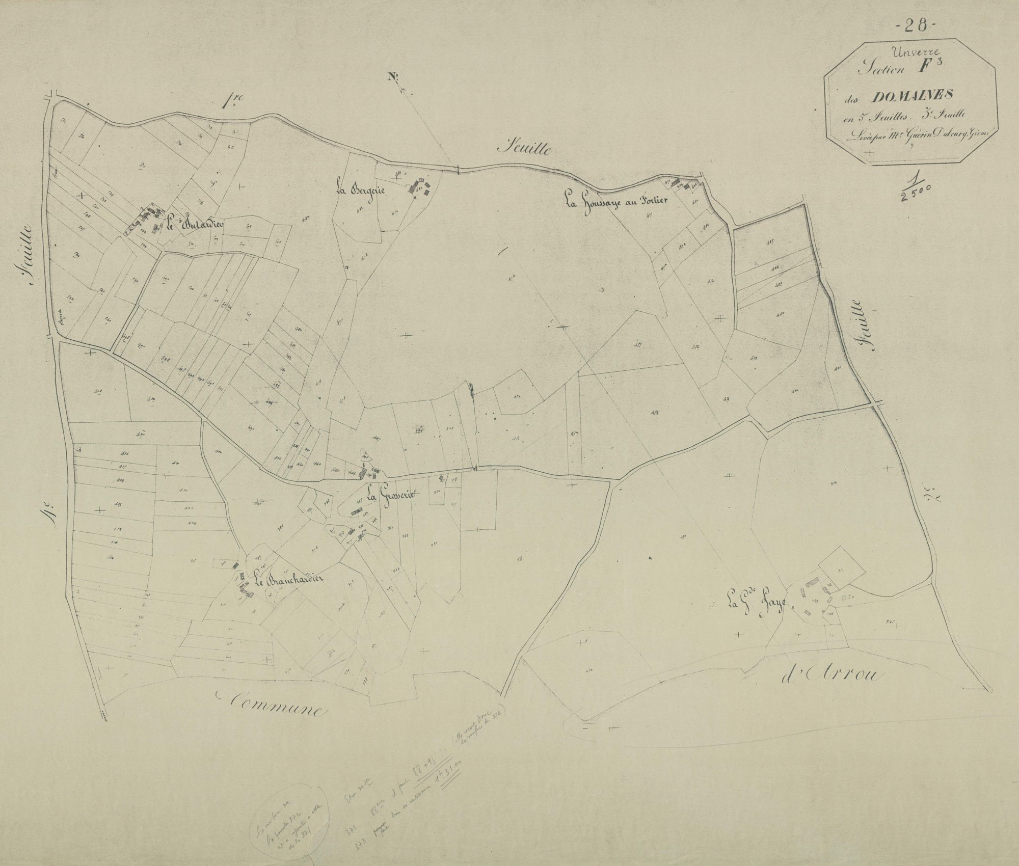 Section F, les Domaines, feuille 3.
