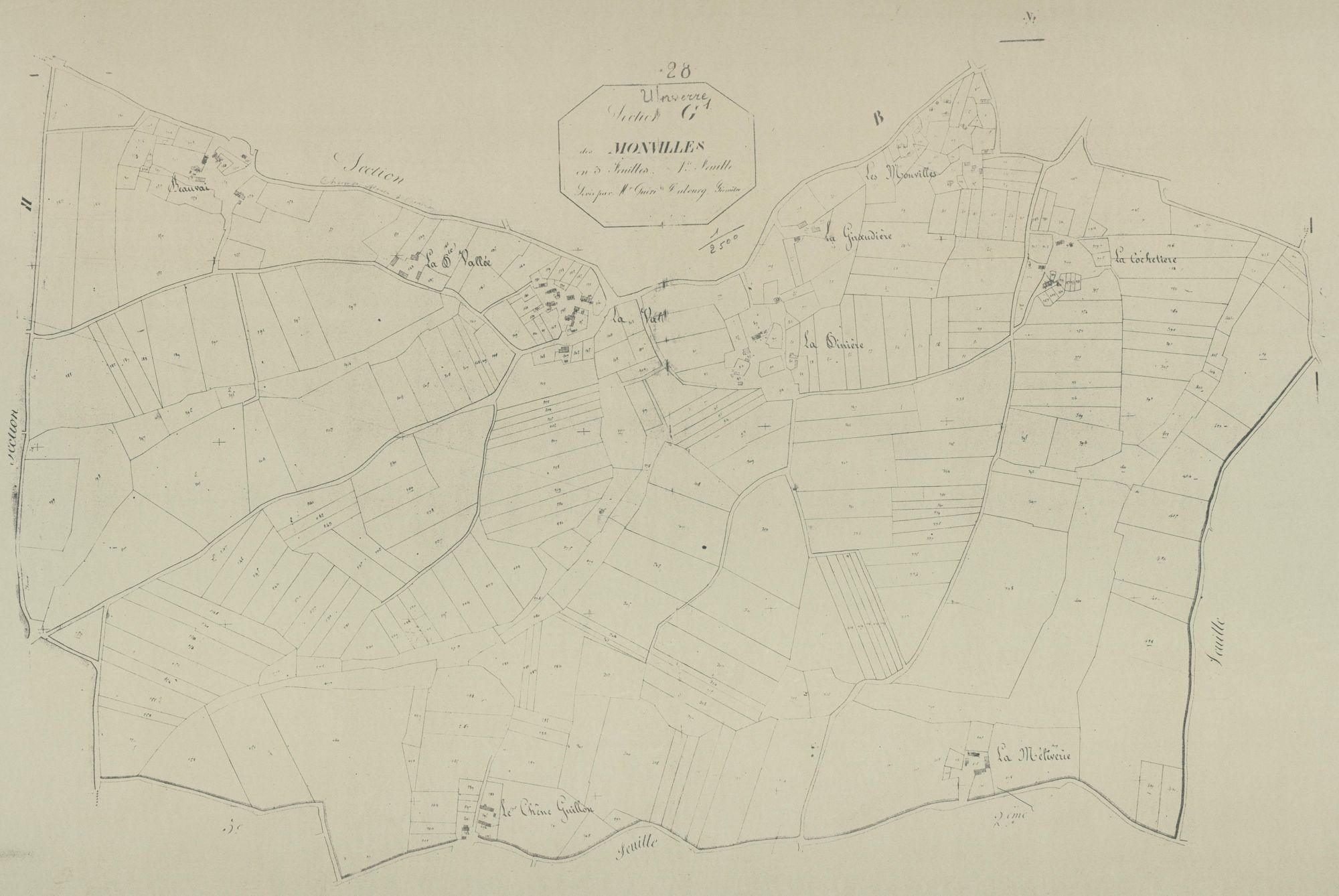 Section G, les Monvilles, feuille 1.