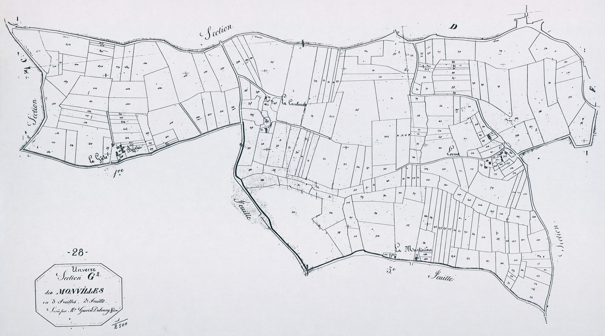 Section G, les Monvilles, feuille 2.