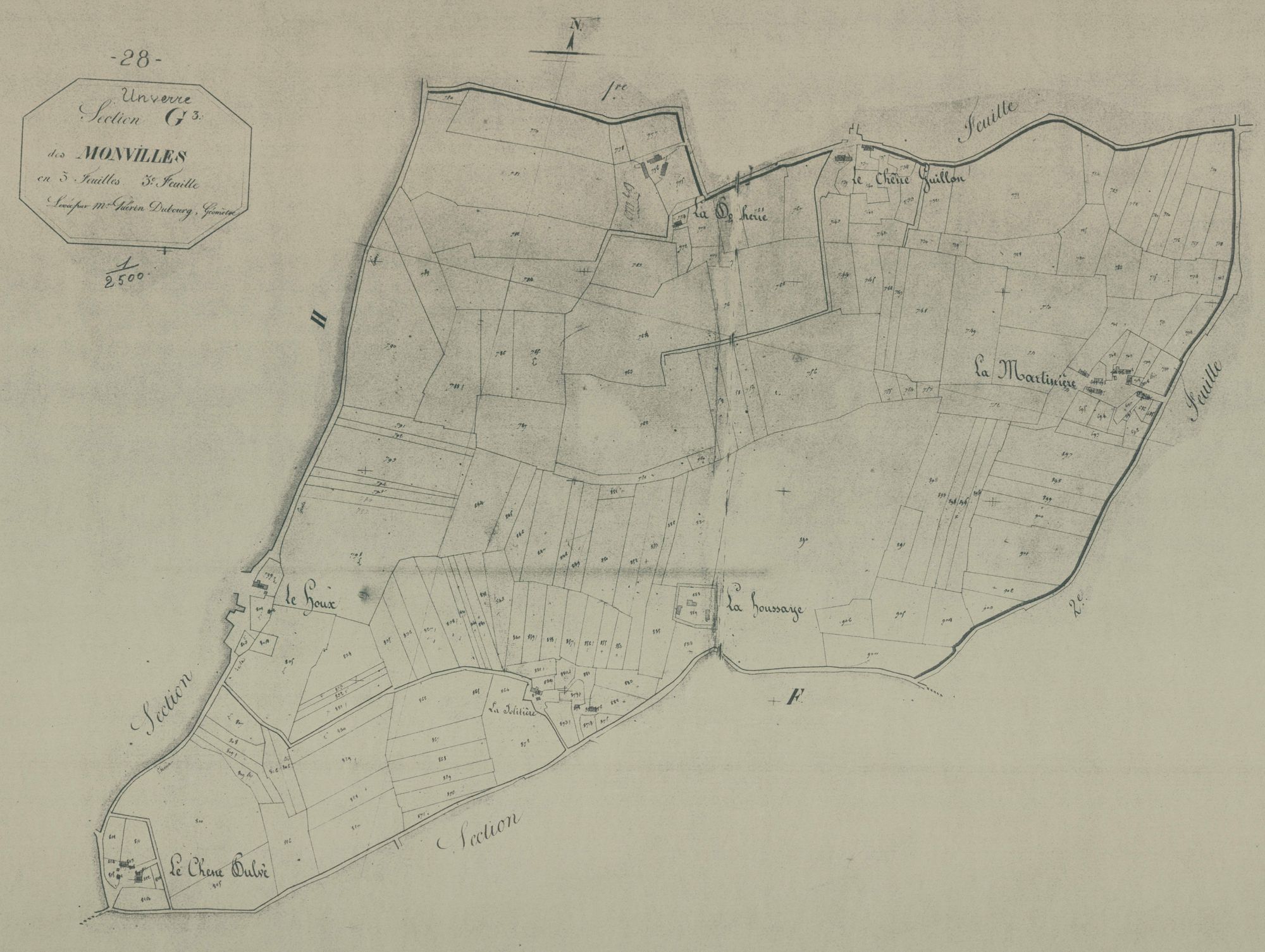 Section G, les Monvilles, feuille 3.
