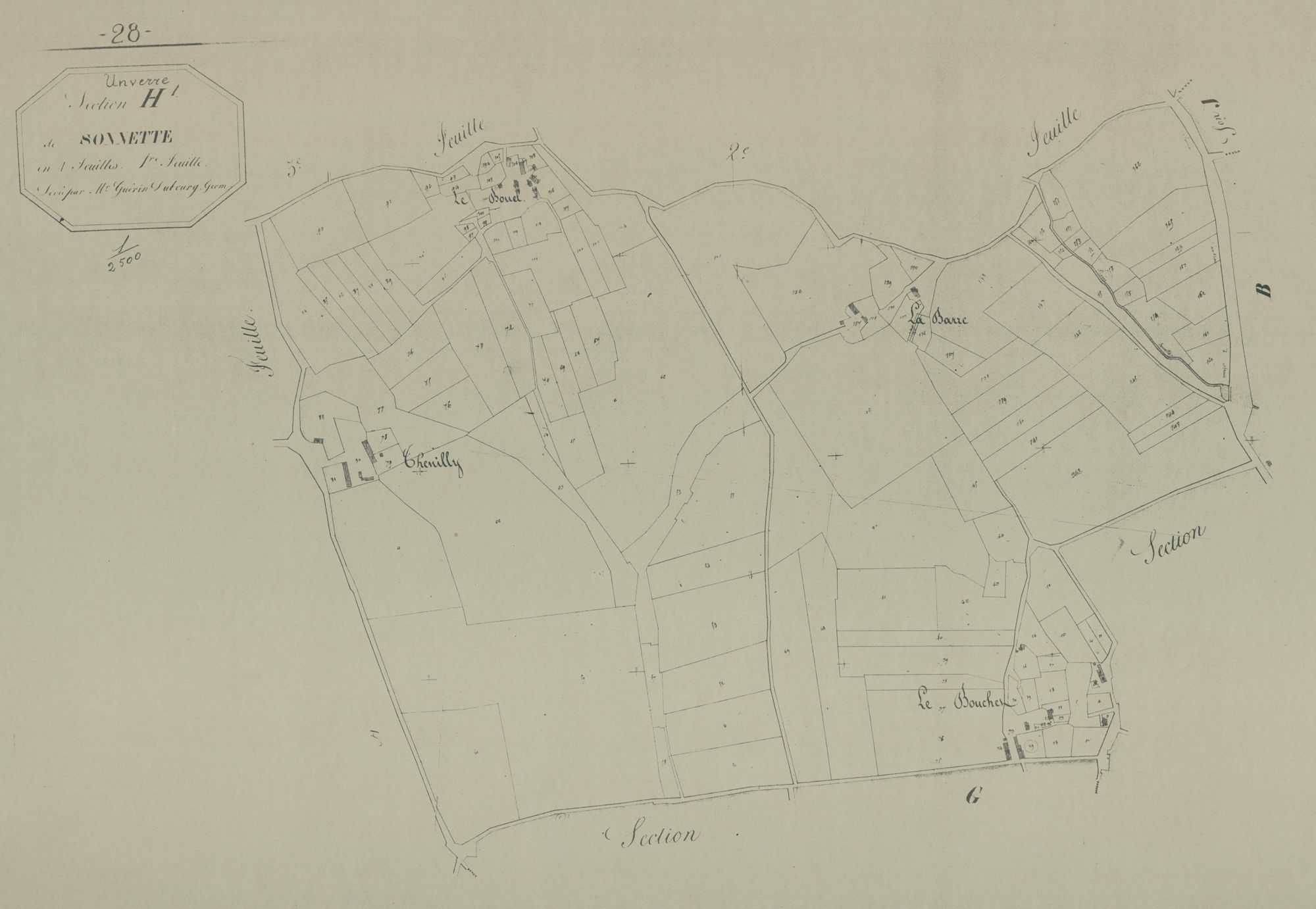 Section H, Sonnette, feuille 1.