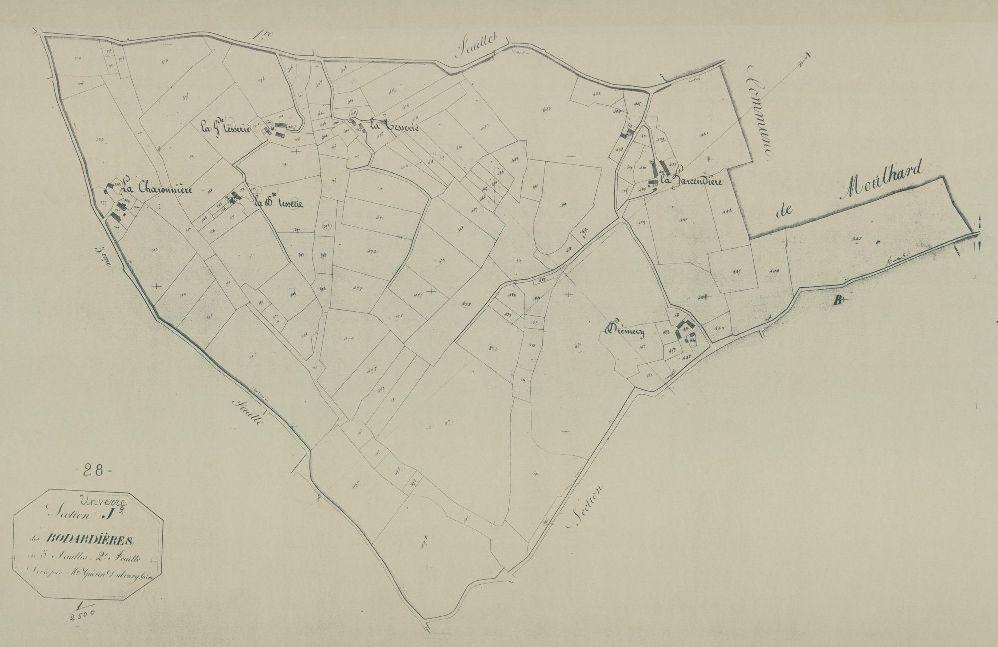 Section J, les Bodardières, feuille 2.