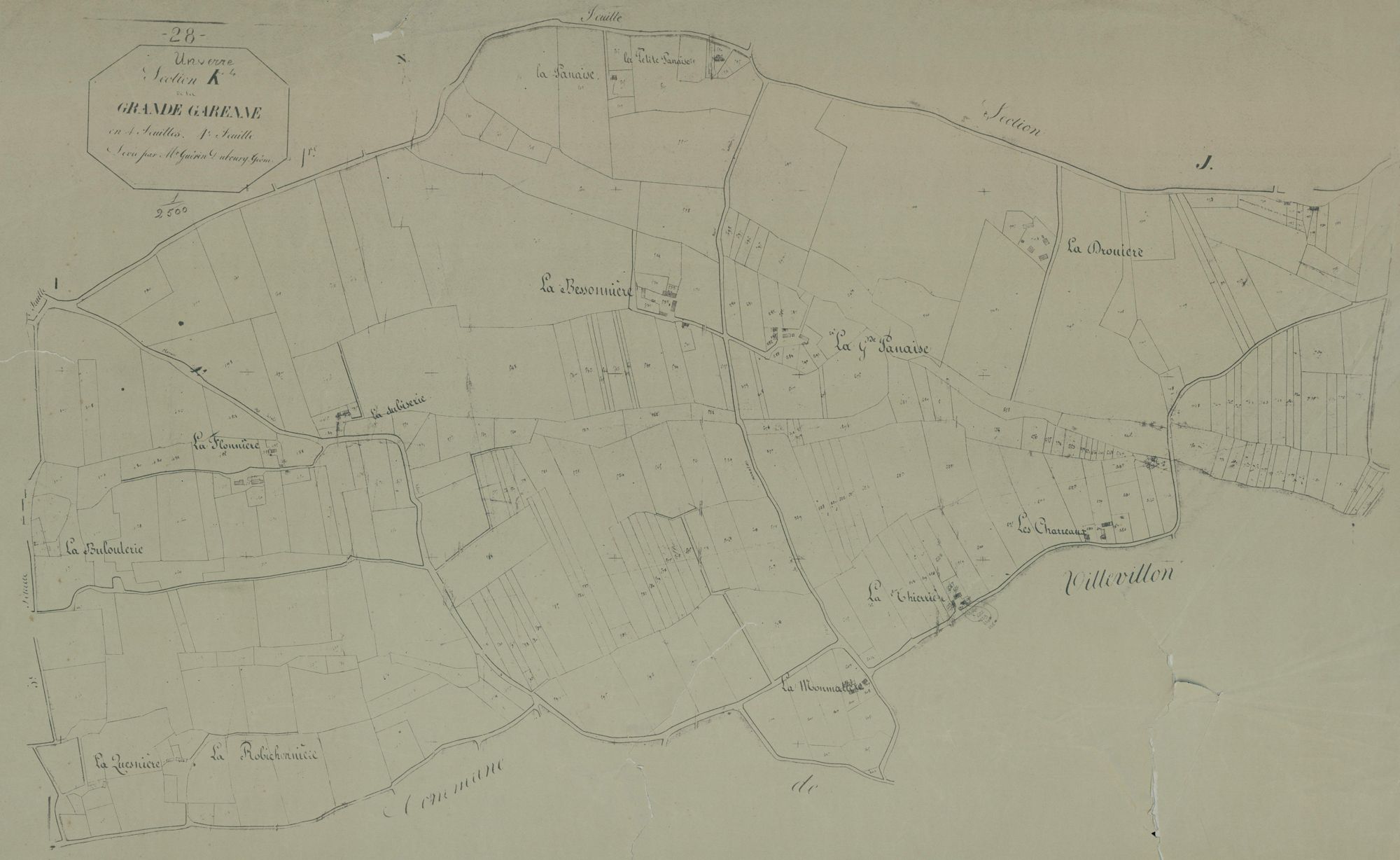 Section K, la Grande Garenne, feuille 4.